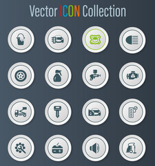 Car shop icons set