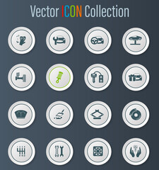 Car shop icons set