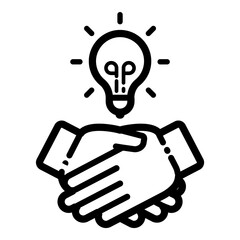 Fototapeta premium Idea Agreement Flat Icon Isolated On White Background