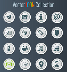 Contact us icons set