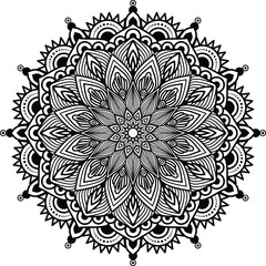 Circular mandala isolated for henna or tattoo. mandala for coloring book . mandala Islamic style . decorative mandala Design 