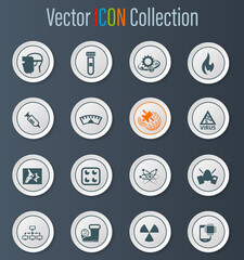 Courses school icons set