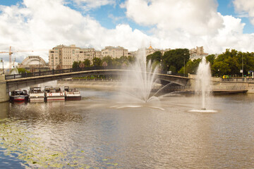Luzhkov bridge on the bypass canal in Moscow