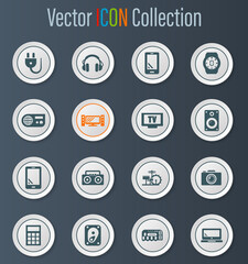 Devices icons set