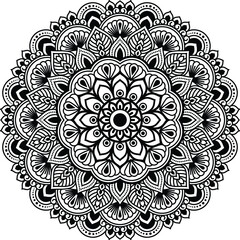 Circular mandala isolated for henna or tattoo. mandala for coloring book . mandala Islamic style . decorative mandala Design 