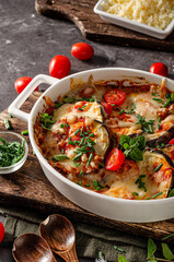 Eggplant baked with cheese