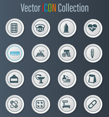 Drug store icons set