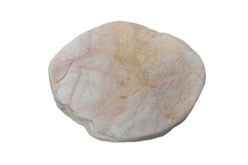 Pink marble rock isolated on a white background.
