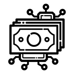 Finance Technology Flat Icon Isolated On White Background