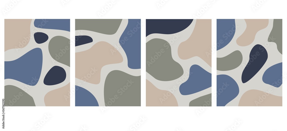 Poster abstract set background with doodle object. modern vector design for scrapbooking, planner, congratu