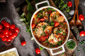 Eggplant baked with cheese