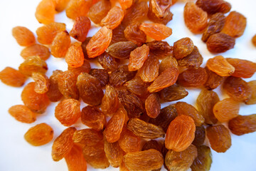 Top shot of raisins seedless kishmish