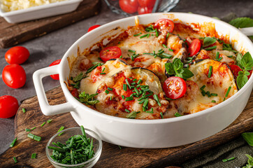 Eggplant baked with cheese