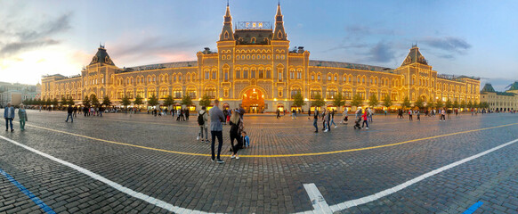 24/07/2020 Russia, Moscow, view of the gum store on red square in Moscow