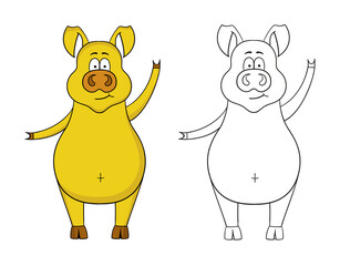 Cartoon pig drawing