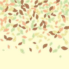 Leaves. Throw autumn leaves. Unusual abstract texture. Vector eps 10.