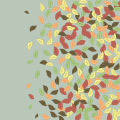 Leaves. Throw autumn leaves. Unusual abstract texture. Vector eps 10.