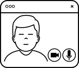 Illustration vector graphic of video chat. good for concept of coronavirus, quarantine, social distancing icon or symbol