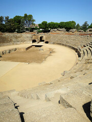 The Roman Amphitheater (Anfiteatro de Mérida) in Merida, SPAIN