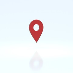 Fototapeta premium 3D pointer location map pin. Travel destination place symbol pin. Road business navigation objects isolated on white background. 3d rendering