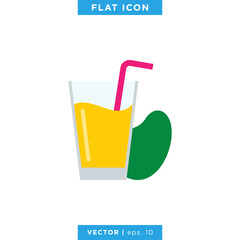 Mango Juice Icon Vector Design Template