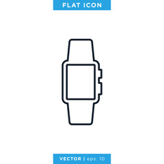 Smartwatch Icon Vector Design Template. Editable Stroke