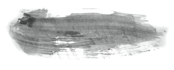 Abstract watercolor background hand-drawn on paper. Volumetric smoke elements. Neutral Gray color. For design, web, card, text, decoration, surfaces.