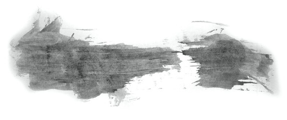 Abstract watercolor background hand-drawn on paper. Volumetric smoke elements. Neutral Gray color. For design, web, card, text, decoration, surfaces.