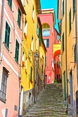 Gordijnen glimpse of cervo Ligurian village in the province of imperia Italy © maudanros
