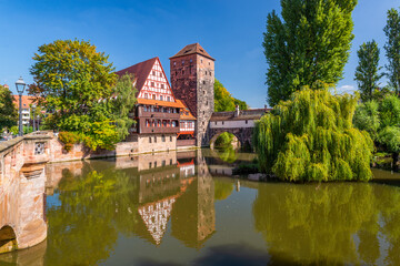 Fototapeta na wymiar Executioner's bridge in Nuremberg, Germany