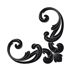 Obraz premium Classical baroque vector of vintage element for design. Decorative design element filigree calligraphy vector. You can use for wedding decoration of greeting card and laser cutting.
