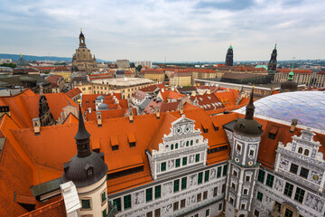 Obraz premium Dresden, Germany Rooftop Cityscape