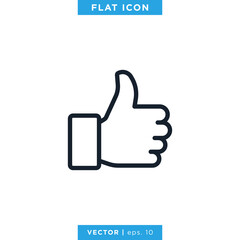 Thumbs Up Icon Vector Design Template.