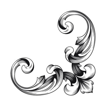 Classical baroque vector of vintage element for design. Decorative design element filigree calligraphy vector. You can use for wedding decoration of greeting card and laser cutting.