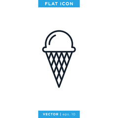 Ice Cream Icon Vector Design Template.