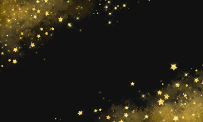 Fototapeta premium Gold Stars On The Dark Background
