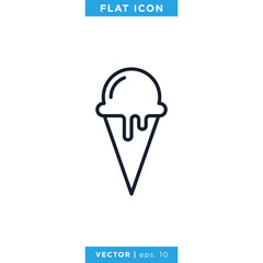 Fototapeta na wymiar Ice Cream Icon Vector Design Template.