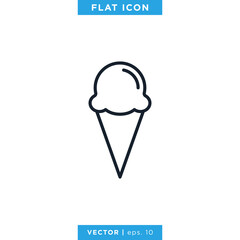 Ice Cream Icon Vector Design Template.