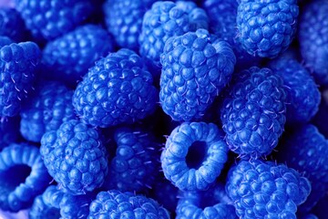 Fresh sweet blue raspberry texture pattern background. Raspberry fruit pile background. Selection...