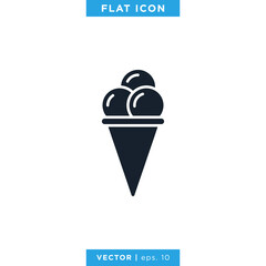 Ice Cream Icon Vector Design Template.