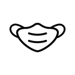Obraz premium Surgical mask outline icon on isolated background, mask line icon, Surgical mask vector illustration for logo, ui, web, apps, banner, poster, brochure, infographic, etc.