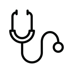 Stethoscope outline icon on isolated background, Stethoscope line icon, Stethoscope vector illustration for logo, ui, web, apps, banner, poster, brochure, infographic, etc.