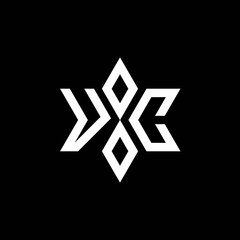 VC monogram logo with star shape and luxury style