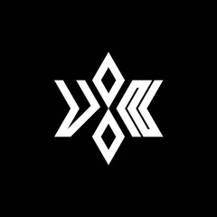 VN monogram logo with star shape and luxury style