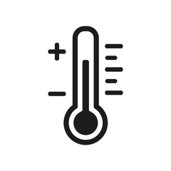 Thermometer icon on white background.