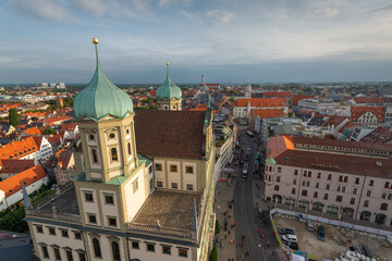 Fototapeta na wymiar Augsburg, Germany Old Town Skyline