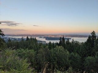 sunset over the city