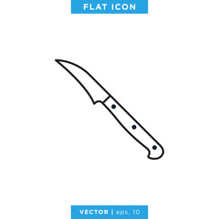 Kitchen Knife Icon Vector Design Template. Editable Stroke.
