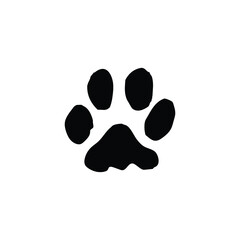 Cat paw print black and white vector