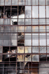 full frame background texture of abandoned building in Bangkok Thailand